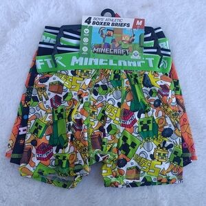 Minecraft Boys' Athletic Boxer Briefs - Green, Black, White